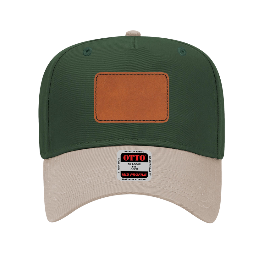 Customizable OTTO 31-069 Mid Profile Cap with PU Leather Patch Front