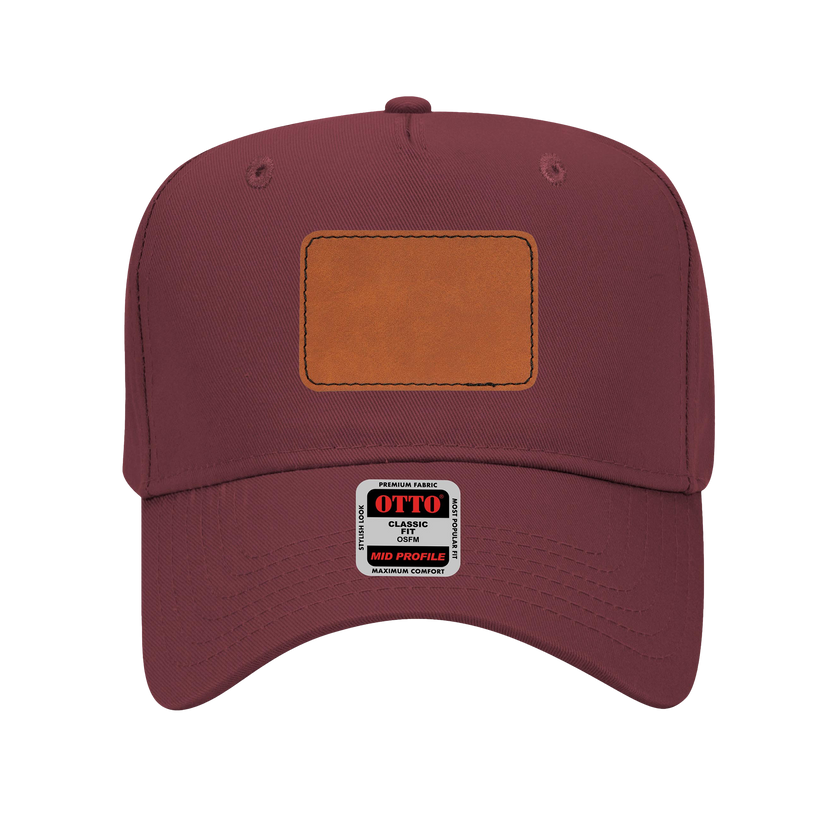 Customizable OTTO 31-069 Mid Profile Cap with PU Leather Patch Front