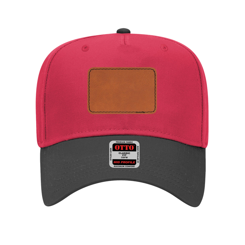 Customizable OTTO 31-069 Mid Profile Cap with PU Leather Patch Front