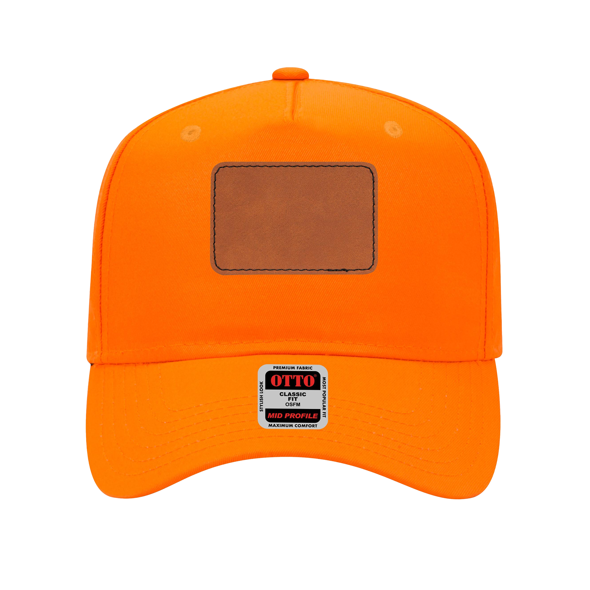 Customizable OTTO 31-069 Mid Profile Cap with PU Leather Patch Front