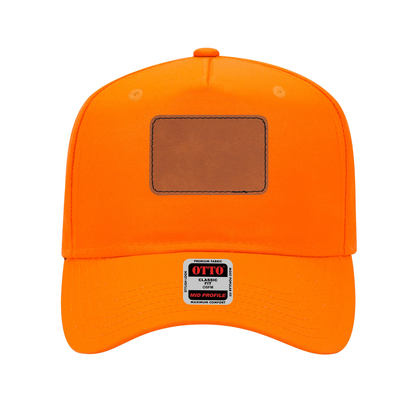 Customizable OTTO 31-069 Mid Profile Cap with PU Leather Patch Front