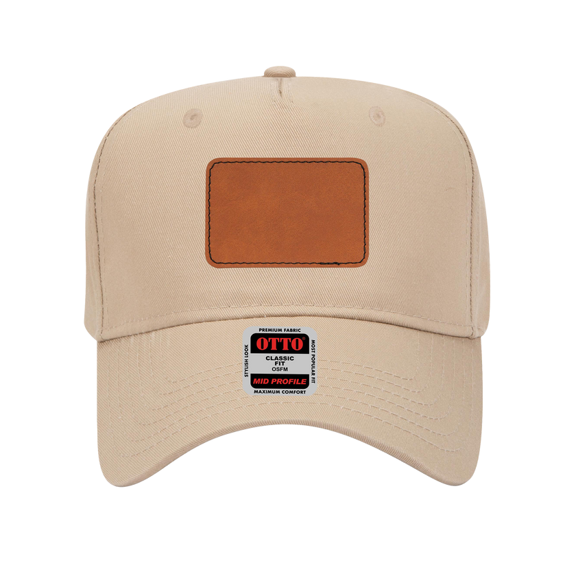 Customizable OTTO 31-069 Mid Profile Cap with PU Leather Patch Front