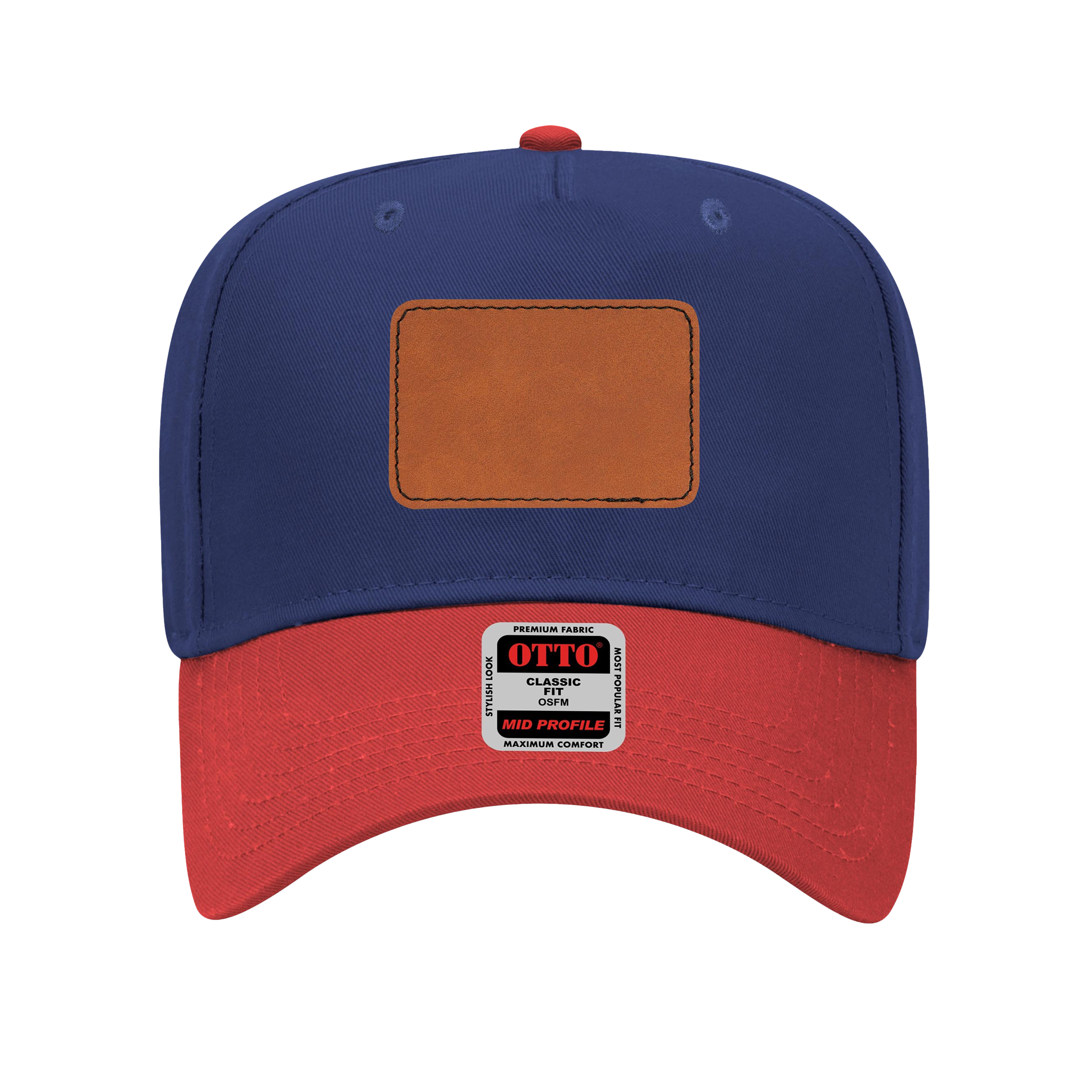 Customizable OTTO 31-069 Mid Profile Cap with PU Leather Patch Front