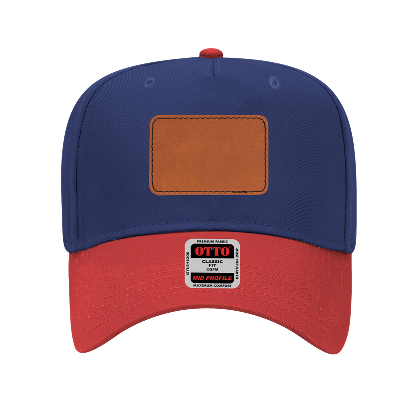 Customizable OTTO 31-069 Mid Profile Cap with PU Leather Patch Front