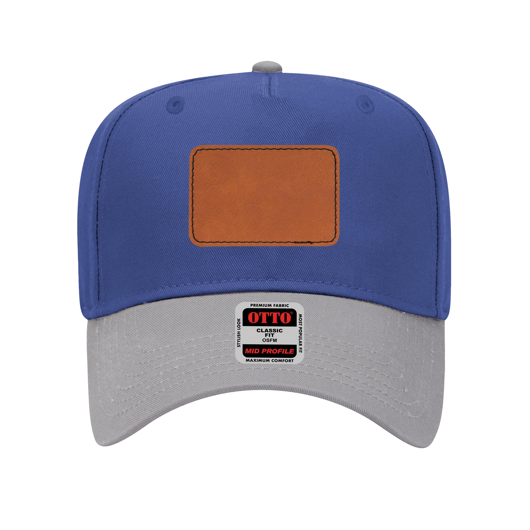 Customizable OTTO 31-069 Mid Profile Cap with PU Leather Patch Front