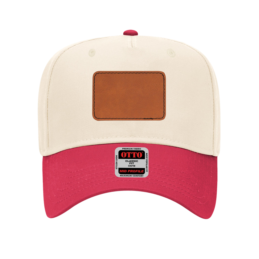 Customizable OTTO 31-069 Mid Profile Cap with PU Leather Patch Front