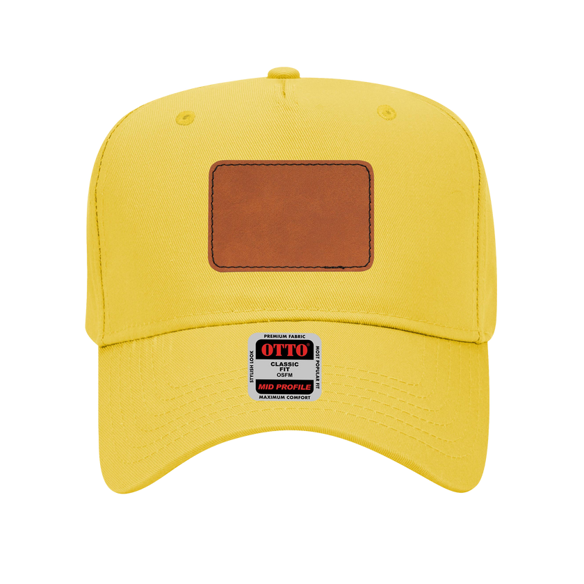 Customizable OTTO 31-069 Mid Profile Cap with PU Leather Patch Front