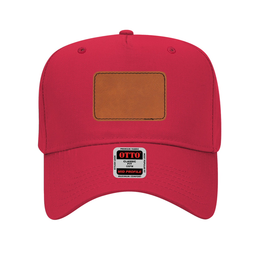 Customizable OTTO 31-069 Mid Profile Cap with PU Leather Patch Front