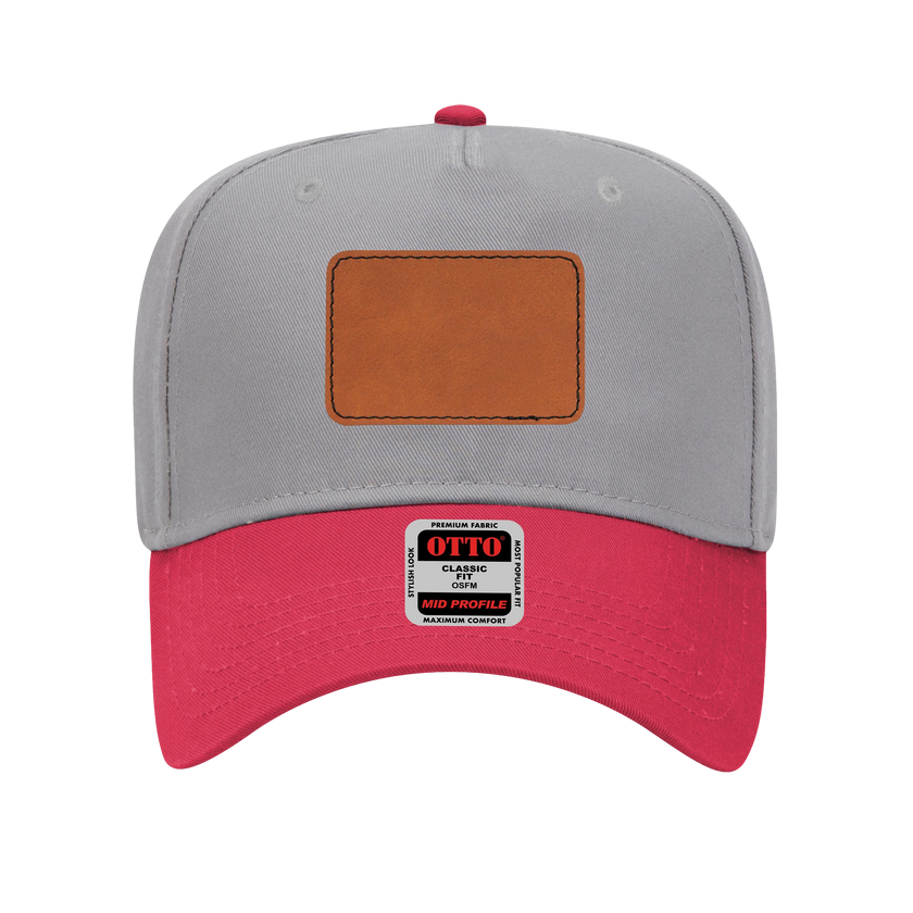Customizable OTTO 31-069 Mid Profile Cap with PU Leather Patch Front