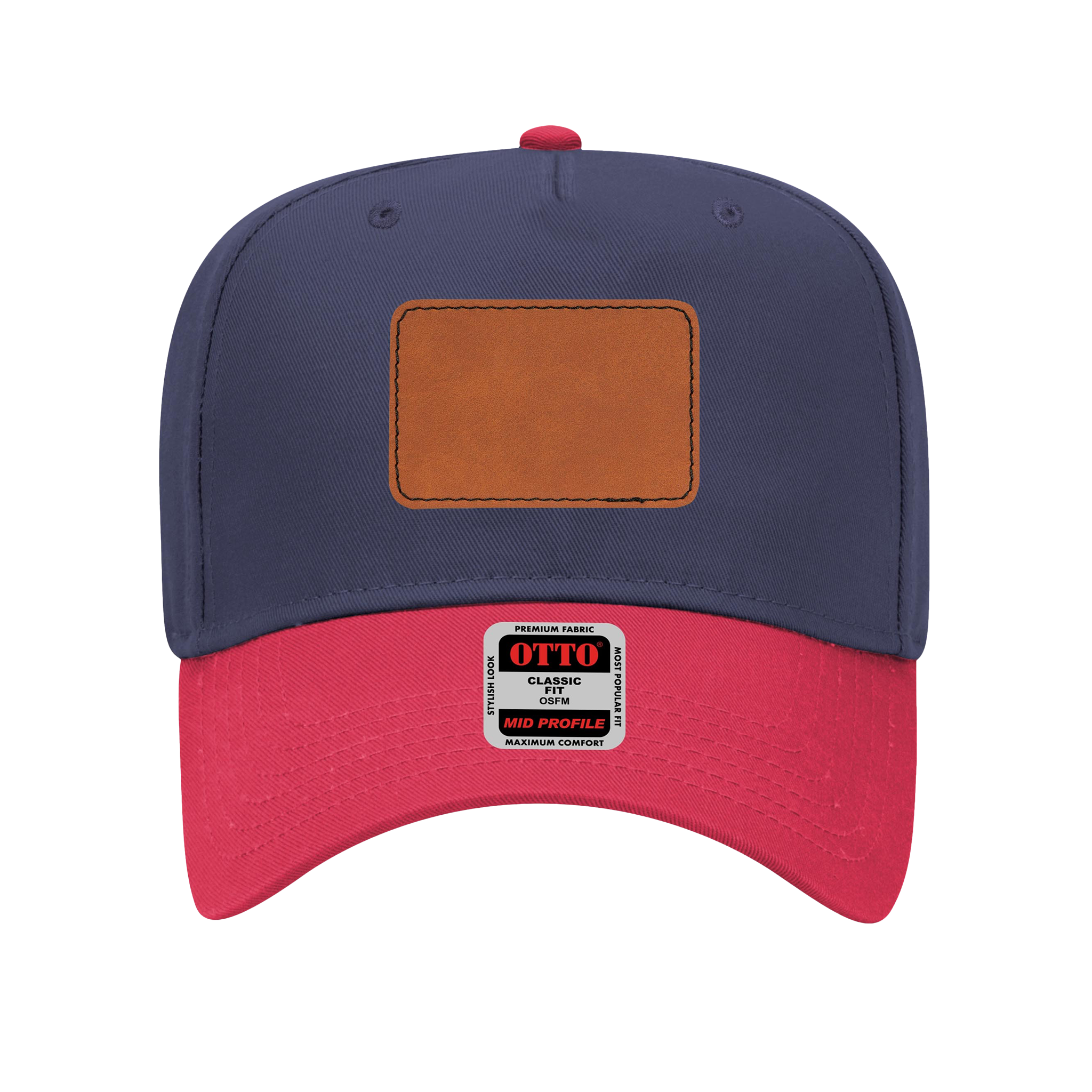 Customizable OTTO 31-069 Mid Profile Cap with PU Leather Patch Front