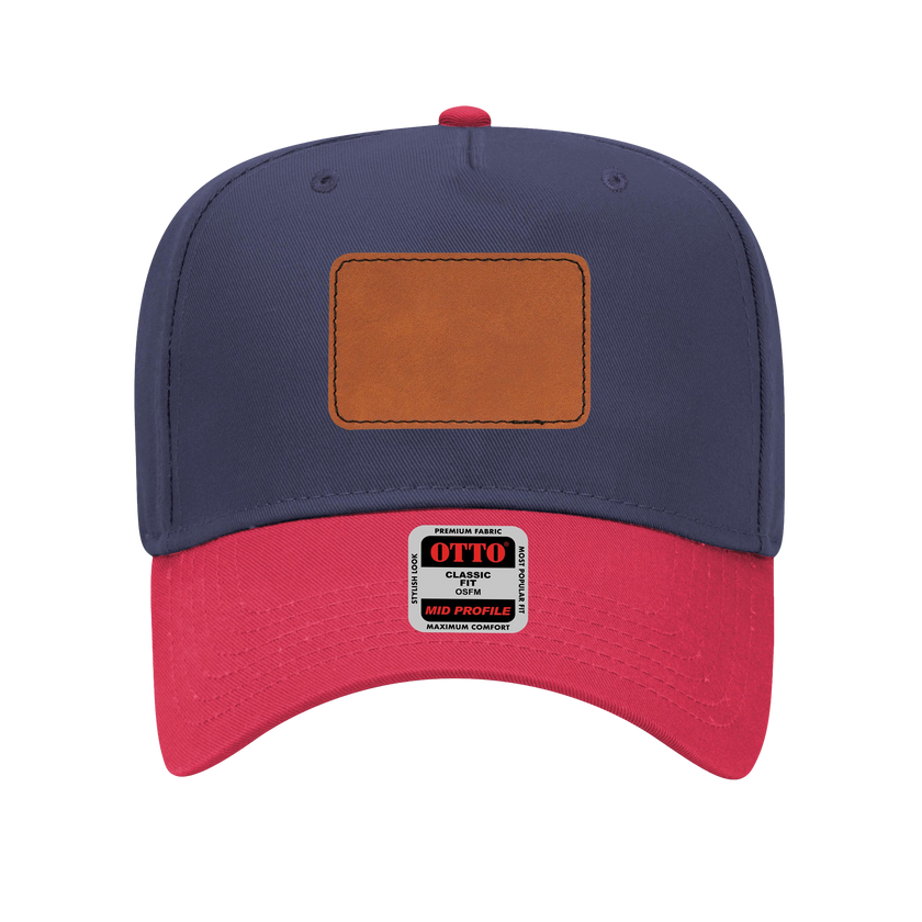 Customizable OTTO 31-069 Mid Profile Cap with PU Leather Patch Front