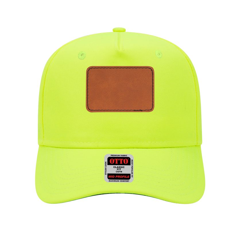 Customizable OTTO 31-069 Mid Profile Cap with PU Leather Patch Front
