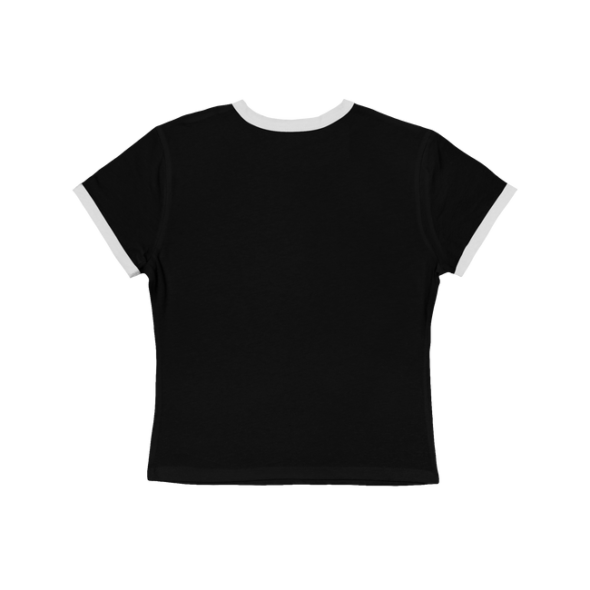 Customizable Womens Cropped Ringer Tee Contrast Trim Fit