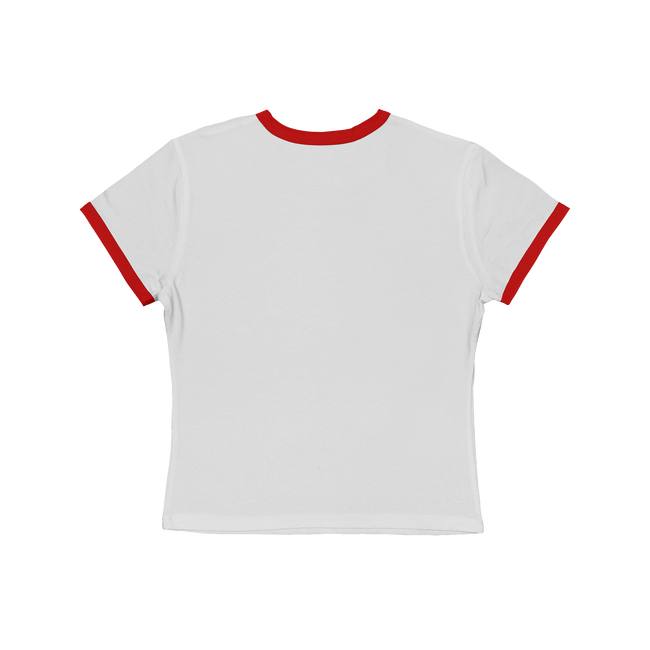 Customizable Womens Cropped Ringer Tee Contrast Trim Fit