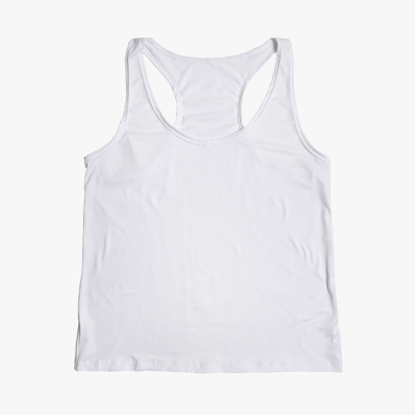 Customizable Womens Sporty Racerback Tank Multiple Fabric Options