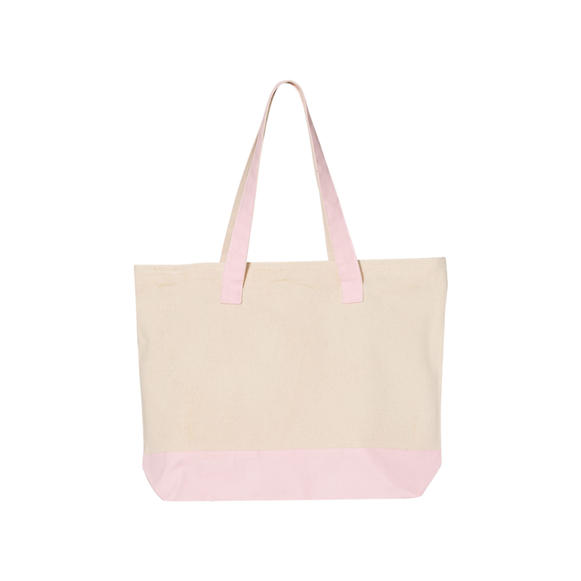 Customizable Q-Tees Q1300 Heavy Canvas Zipper Tote with Front Pocket