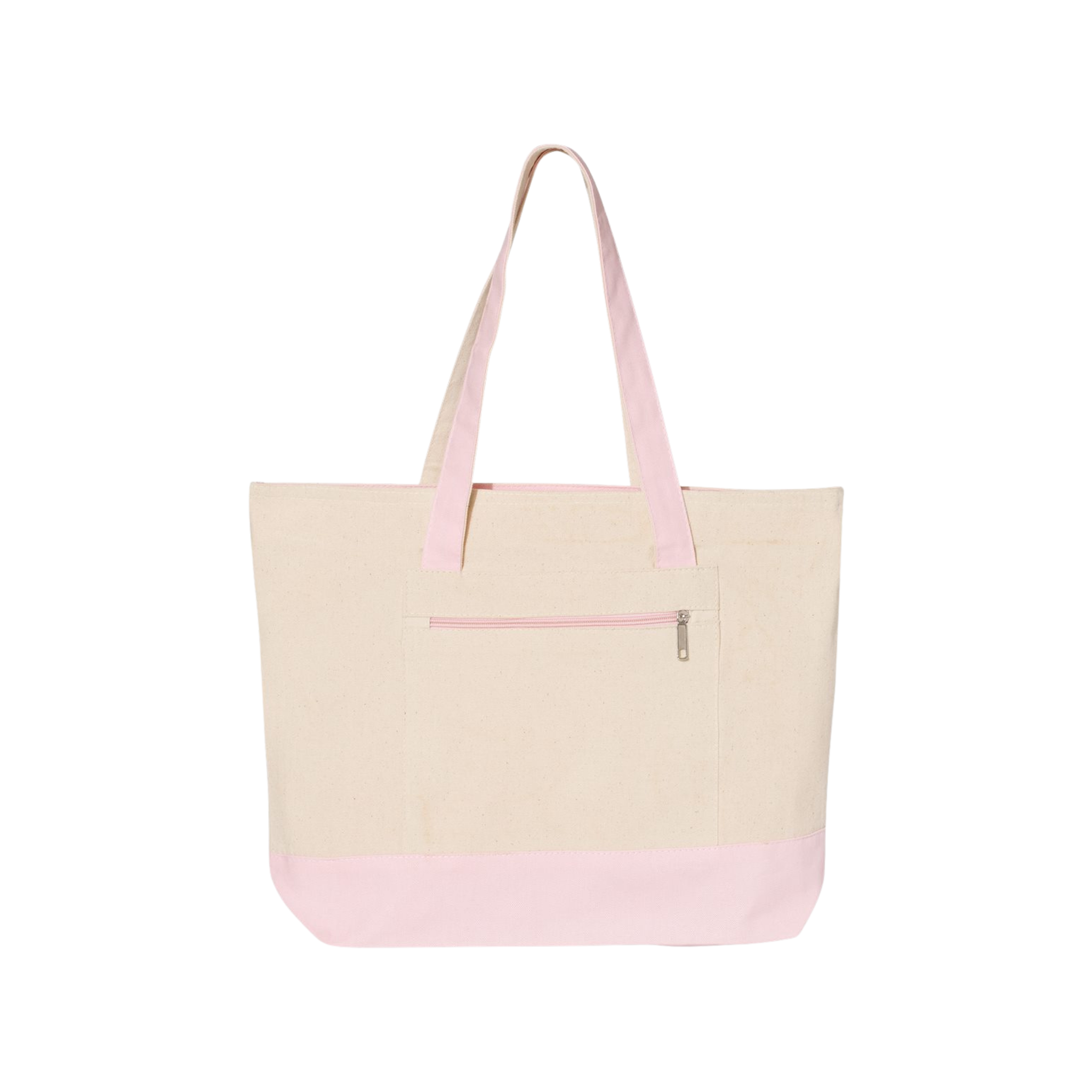 Customizable Q-Tees Q1300 Heavy Canvas Zipper Tote with Front Pocket