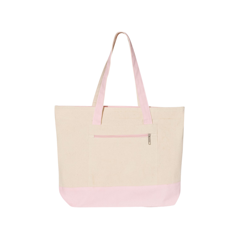 Customizable Q-Tees Q1300 Heavy Canvas Zipper Tote with Front Pocket