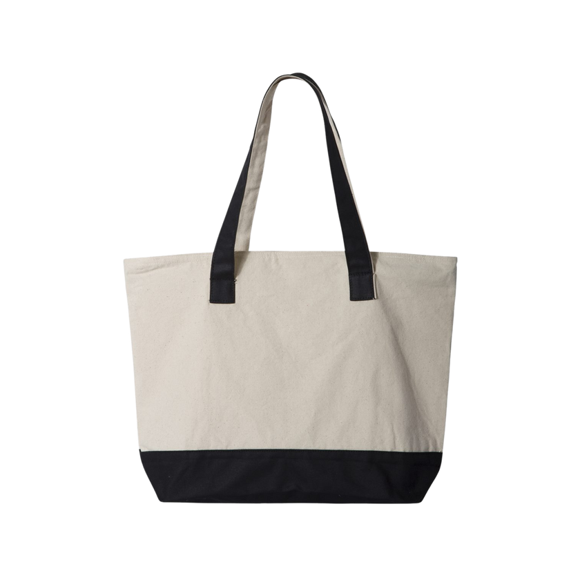 Customizable Q-Tees Q1300 Heavy Canvas Zipper Tote with Front Pocket
