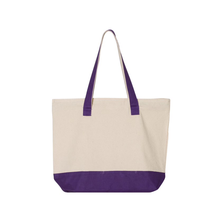 Customizable Q-Tees Q1300 Heavy Canvas Zipper Tote with Front Pocket