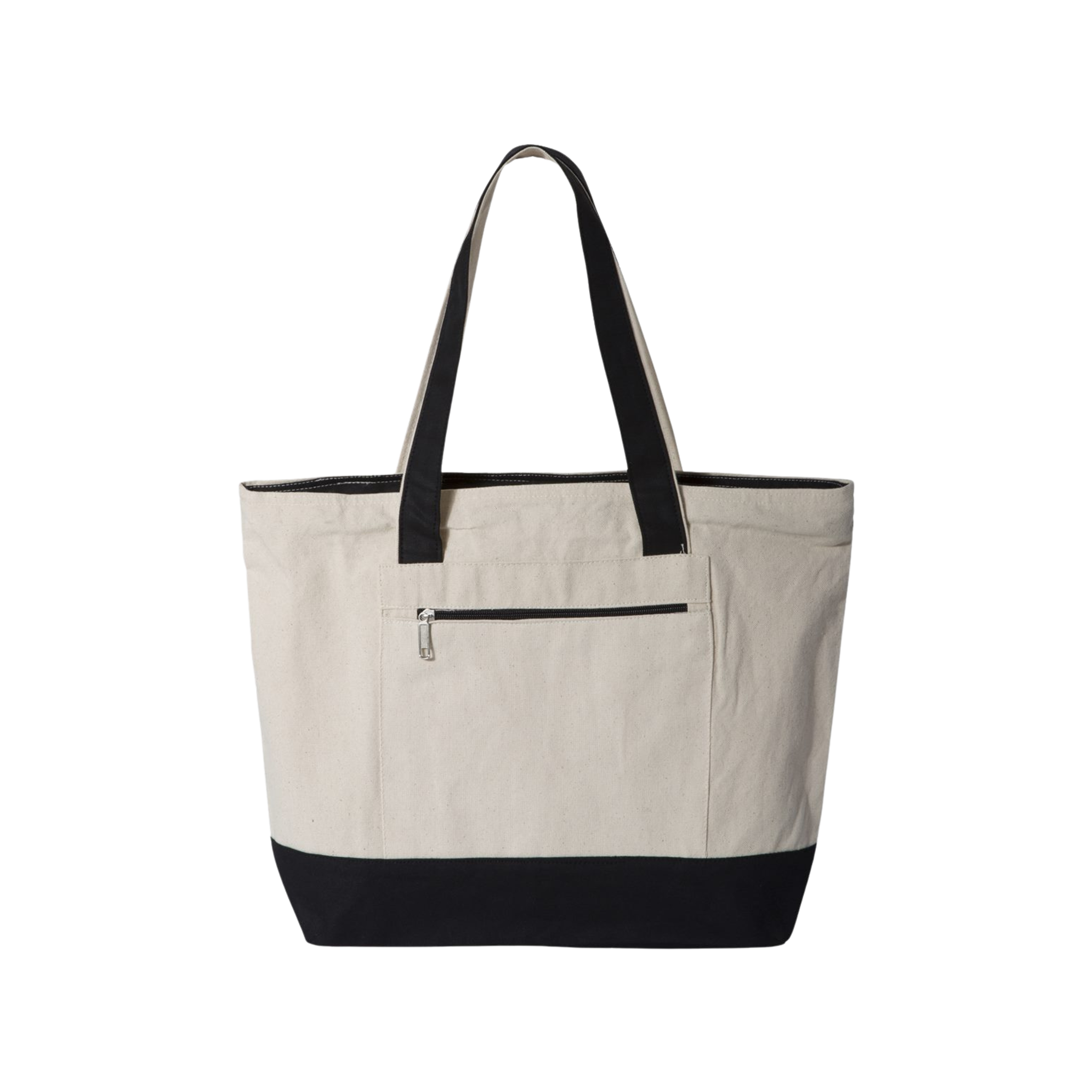 Customizable Q-Tees Q1300 Heavy Canvas Zipper Tote with Front Pocket