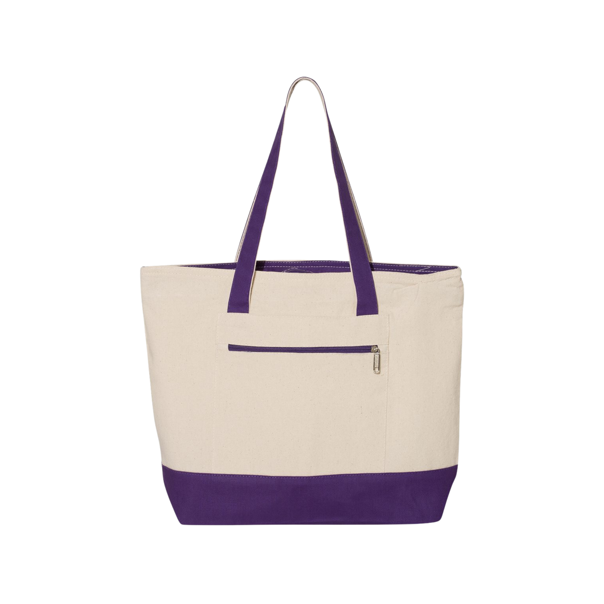 Customizable Q-Tees Q1300 Heavy Canvas Zipper Tote with Front Pocket