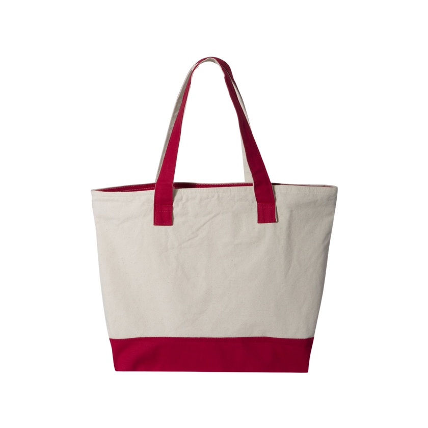 Customizable Q-Tees Q1300 Heavy Canvas Zipper Tote with Front Pocket