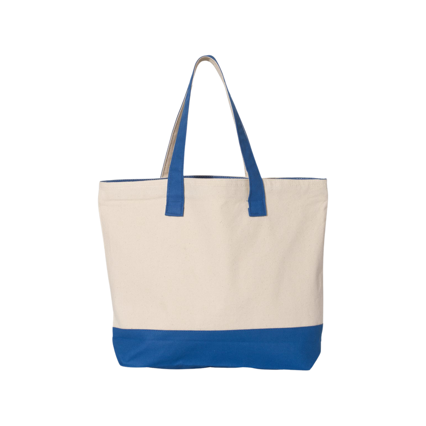 Customizable Q-Tees Q1300 Heavy Canvas Zipper Tote with Front Pocket