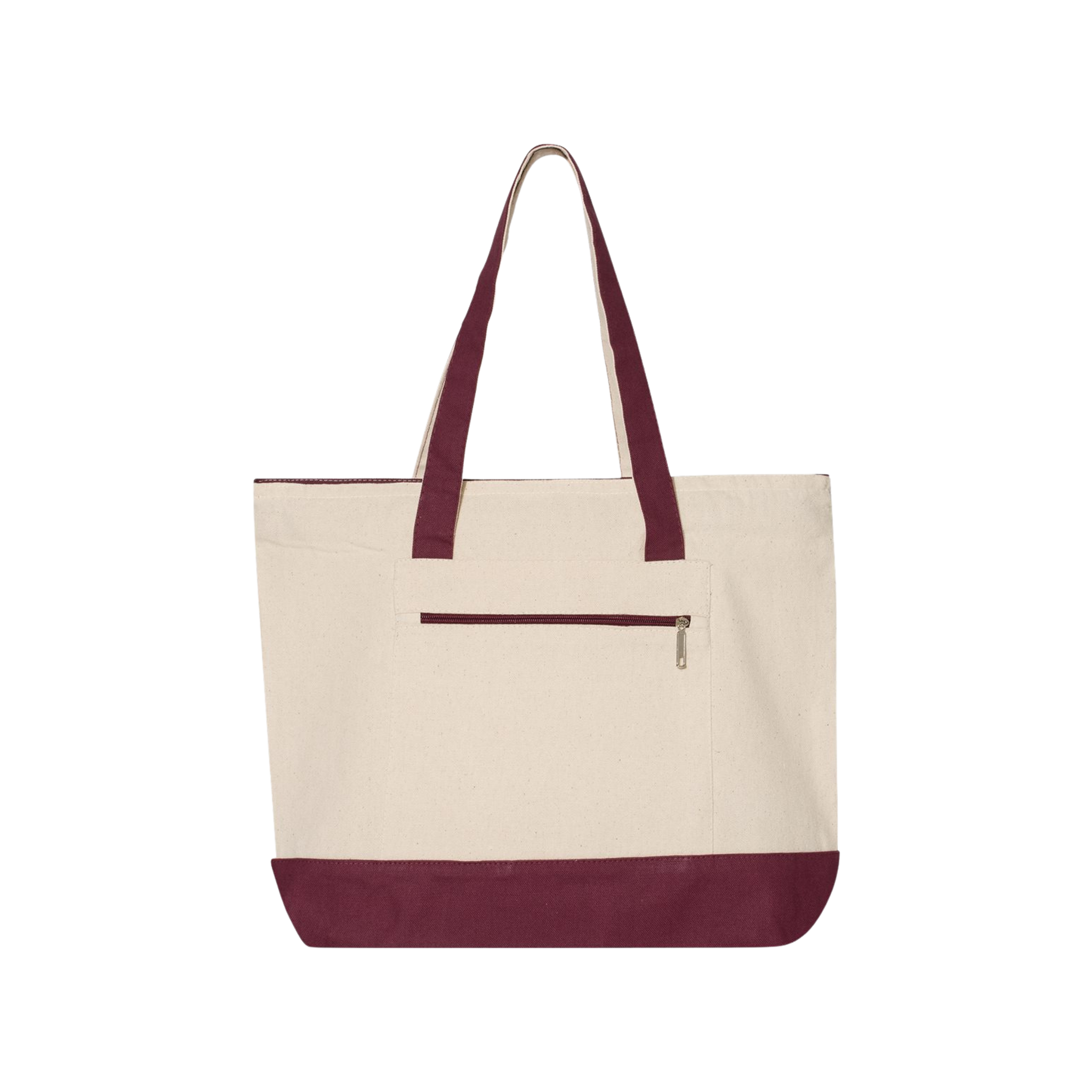 Customizable Q-Tees Q1300 Heavy Canvas Zipper Tote with Front Pocket