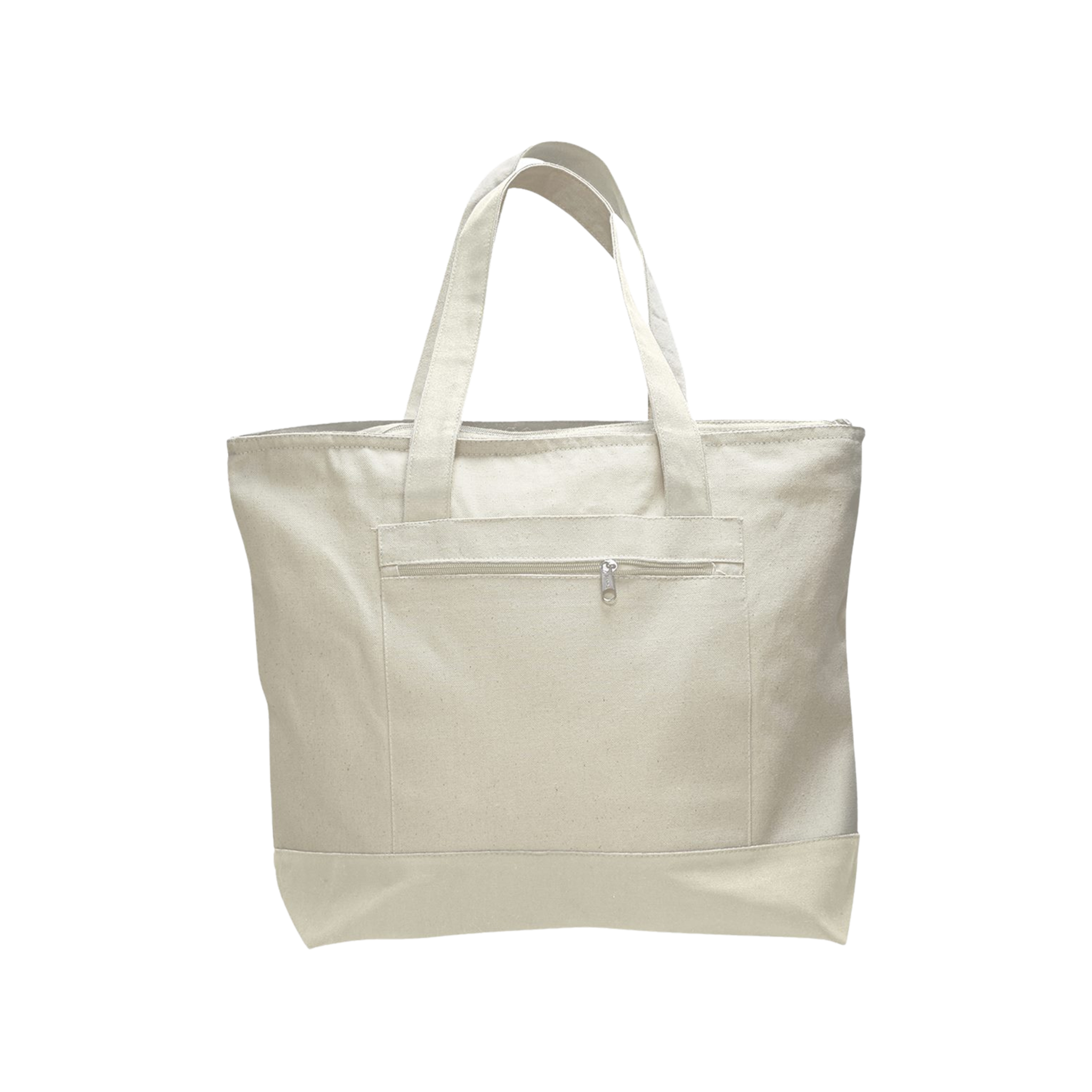 Customizable Q-Tees Q1300 Heavy Canvas Zipper Tote with Front Pocket
