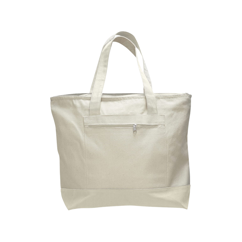 Customizable Q-Tees Q1300 Heavy Canvas Zipper Tote with Front Pocket