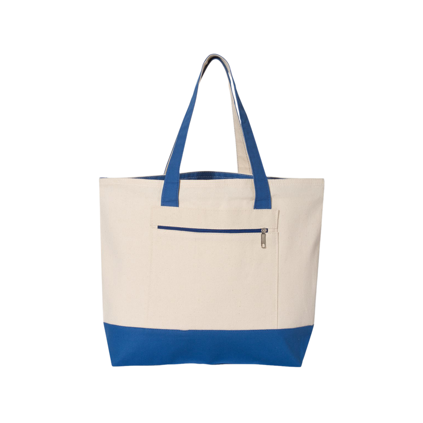 Customizable Q-Tees Q1300 Heavy Canvas Zipper Tote with Front Pocket