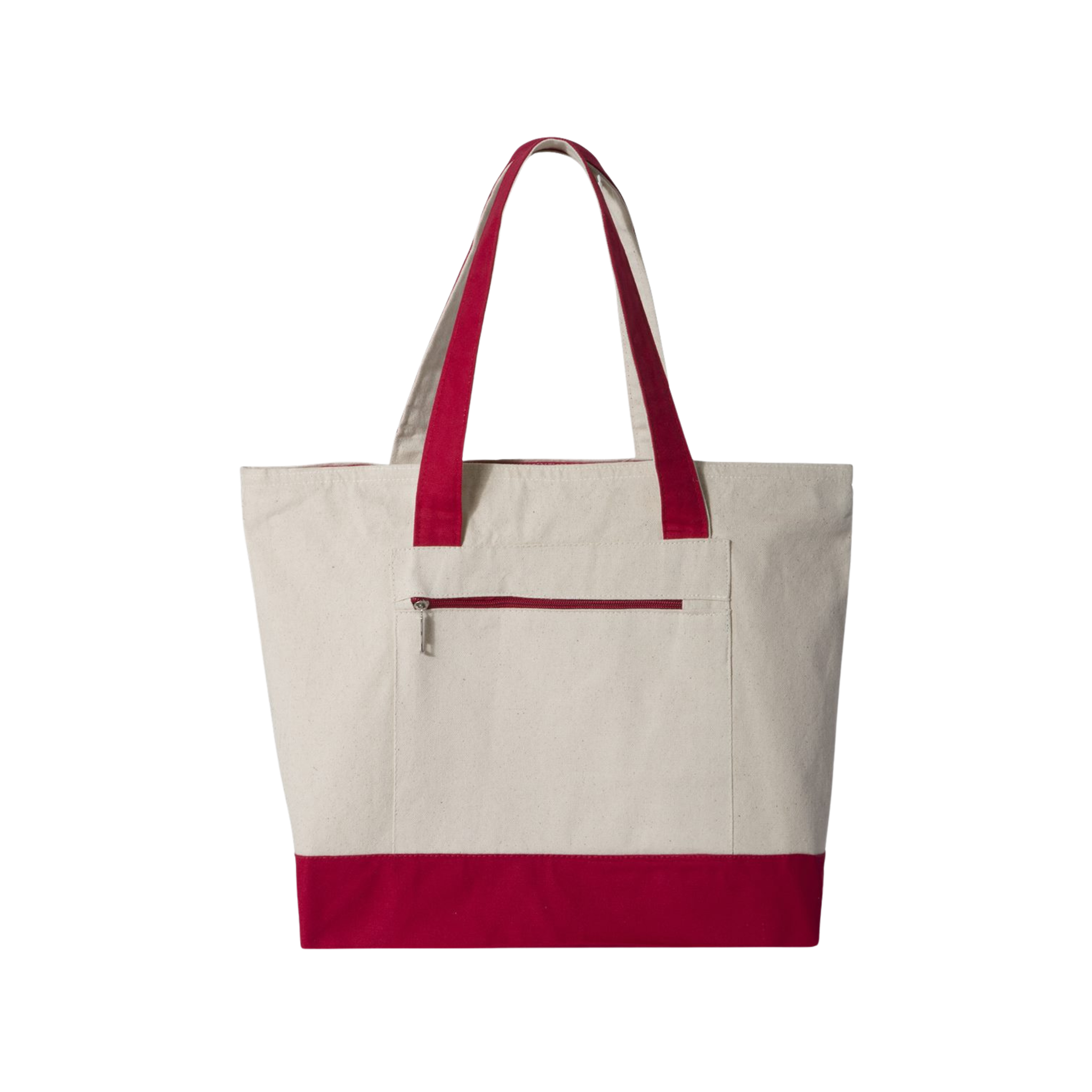 Customizable Q-Tees Q1300 Heavy Canvas Zipper Tote with Front Pocket