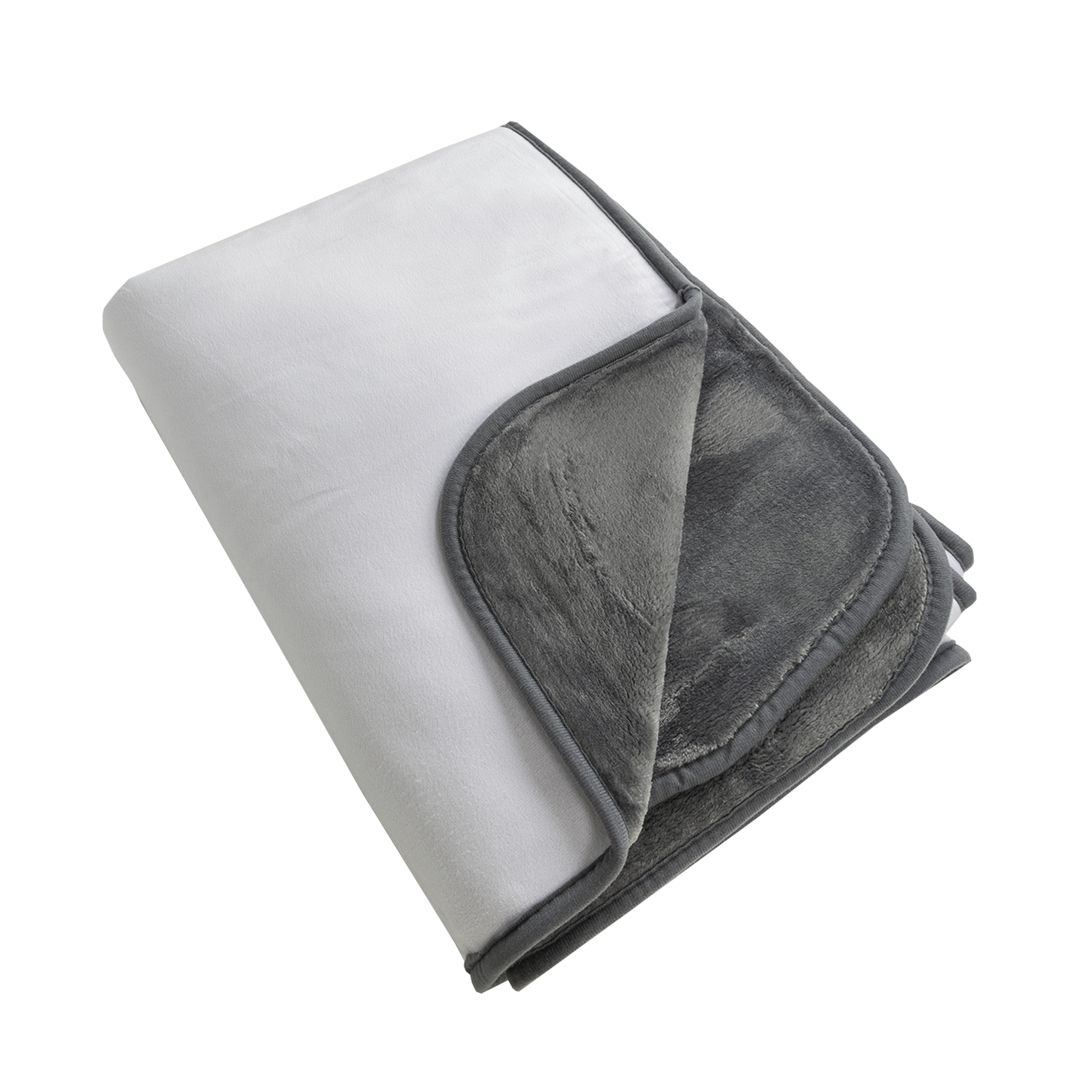 Customizable Pixel Fleece Blanket AOP Polyester Two Layer Grey Edge Trim