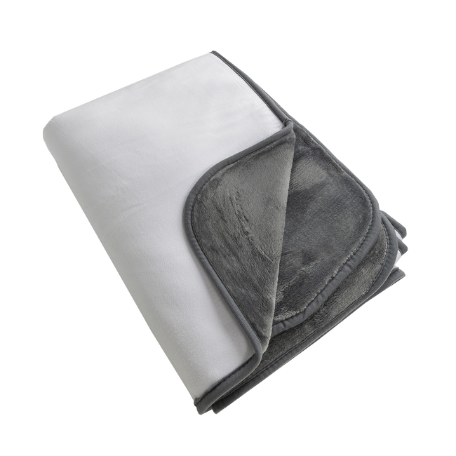 Customizable Pixel Fleece Blanket AOP Polyester Two Layer Grey Edge Trim