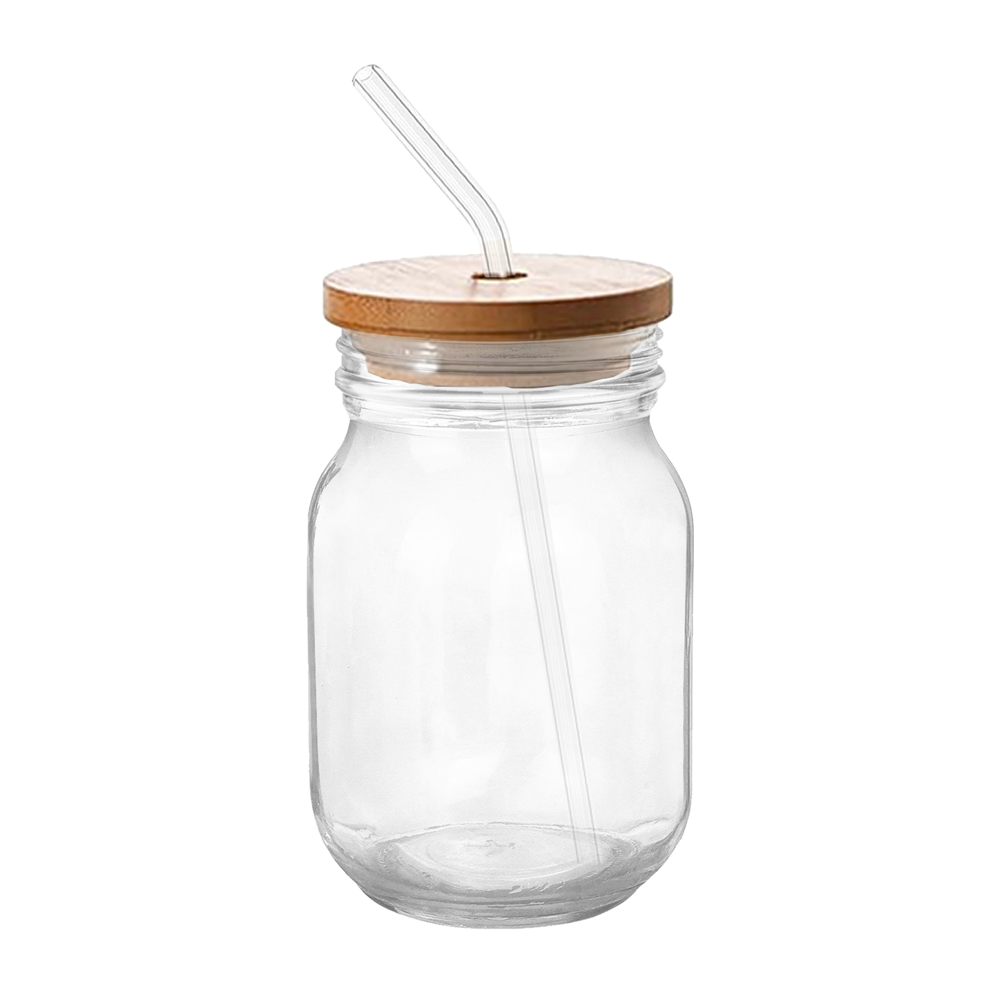 Customizable 16oz Sipper Glass with Straw and Bamboo Lid Engraved