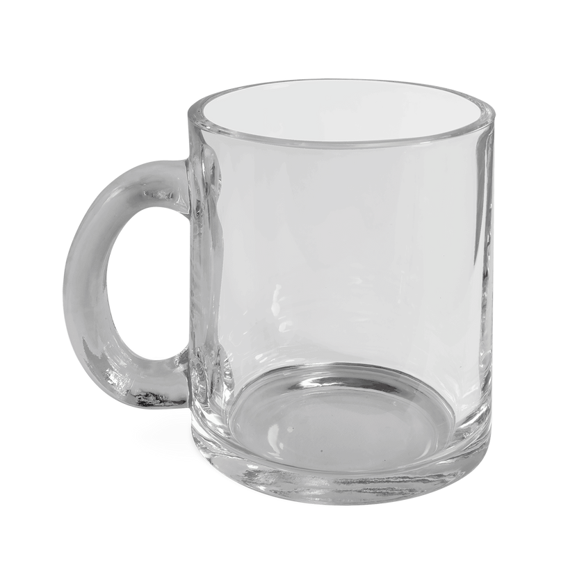 Customizable 10oz Clear Glass Mug with Handle Personalized DTF Print