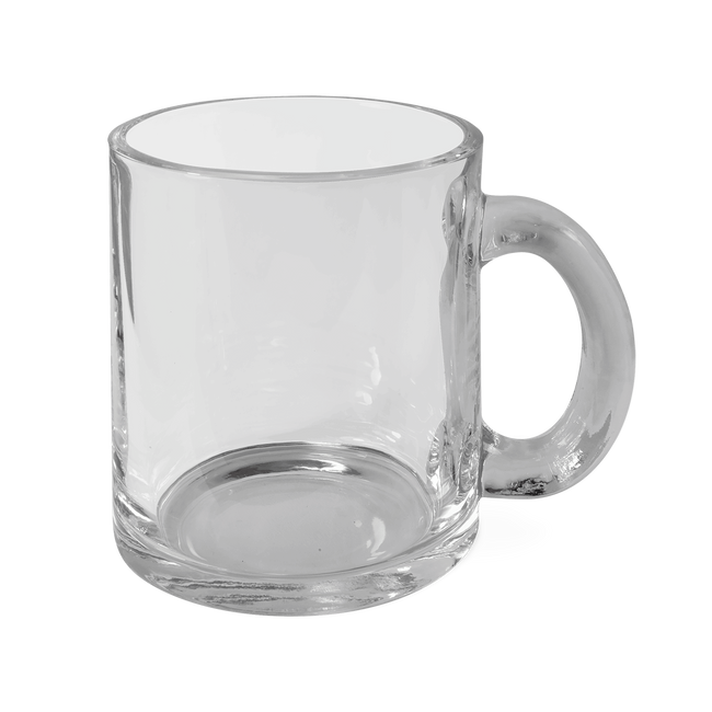 Customizable 10oz Clear Glass Mug with Handle Personalized DTF Print