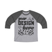 Customizable Next Level 6051 Unisex Tri Blend 3\4 Raglan Tee Loose Fit