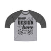 Customizable Next Level 6051 Unisex Tri Blend 3\4 Raglan Tee Loose Fit