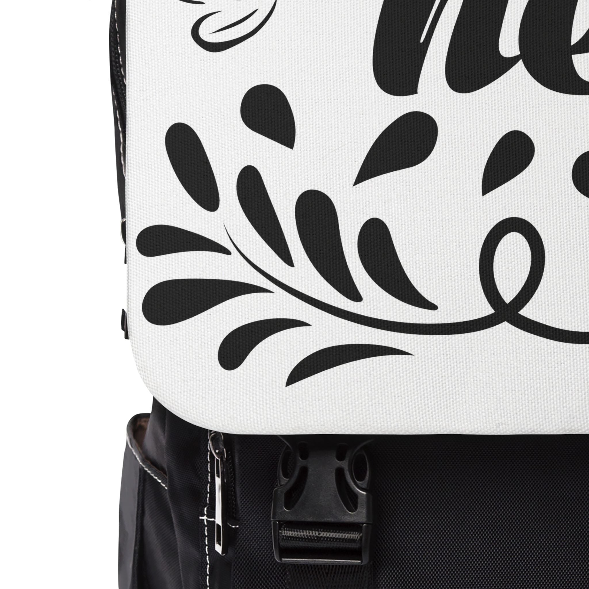 Customizable Unisex Casual Shoulder Backpack Oxford Canvas Flap With Straps