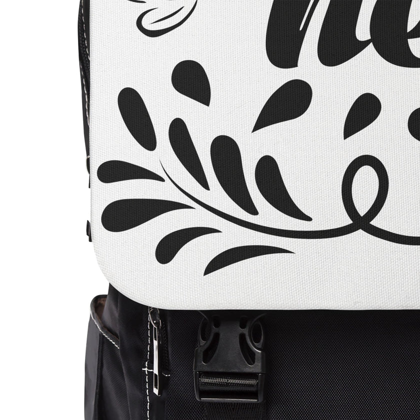 Customizable Unisex Casual Shoulder Backpack Oxford Canvas Flap With Straps