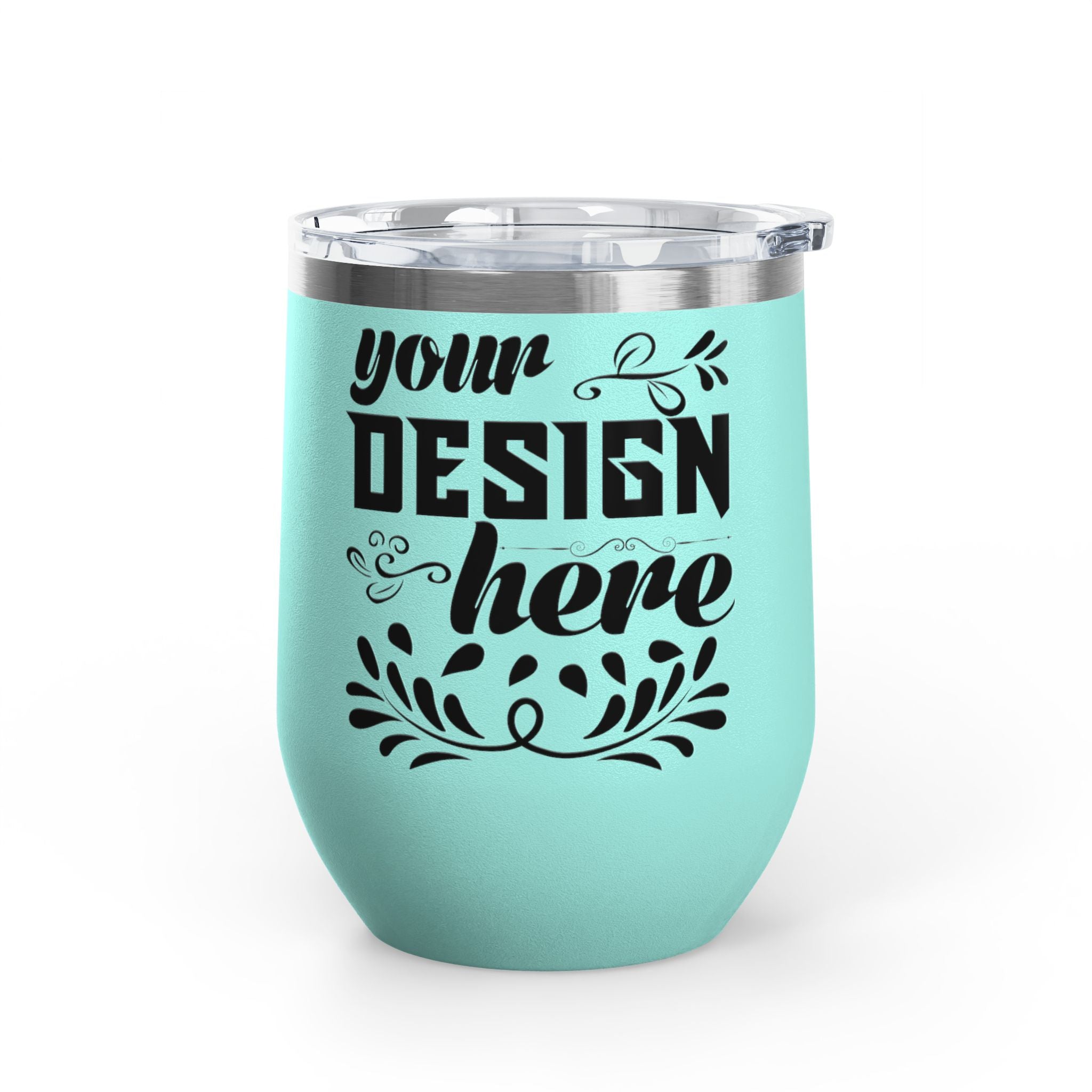 Customizable Polar Camel 12oz Stainless Steel Wine Tumbler Cup Lid