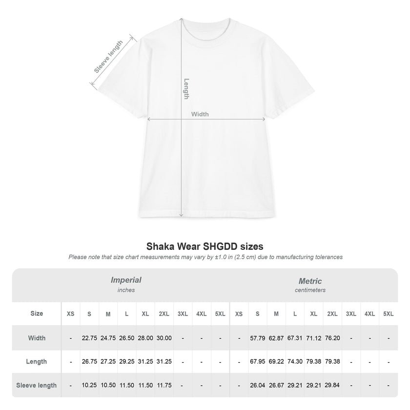 Customizable Shaka Wear SHGDD Unisex Garment Dyed Drop Shoulder T-Shirt