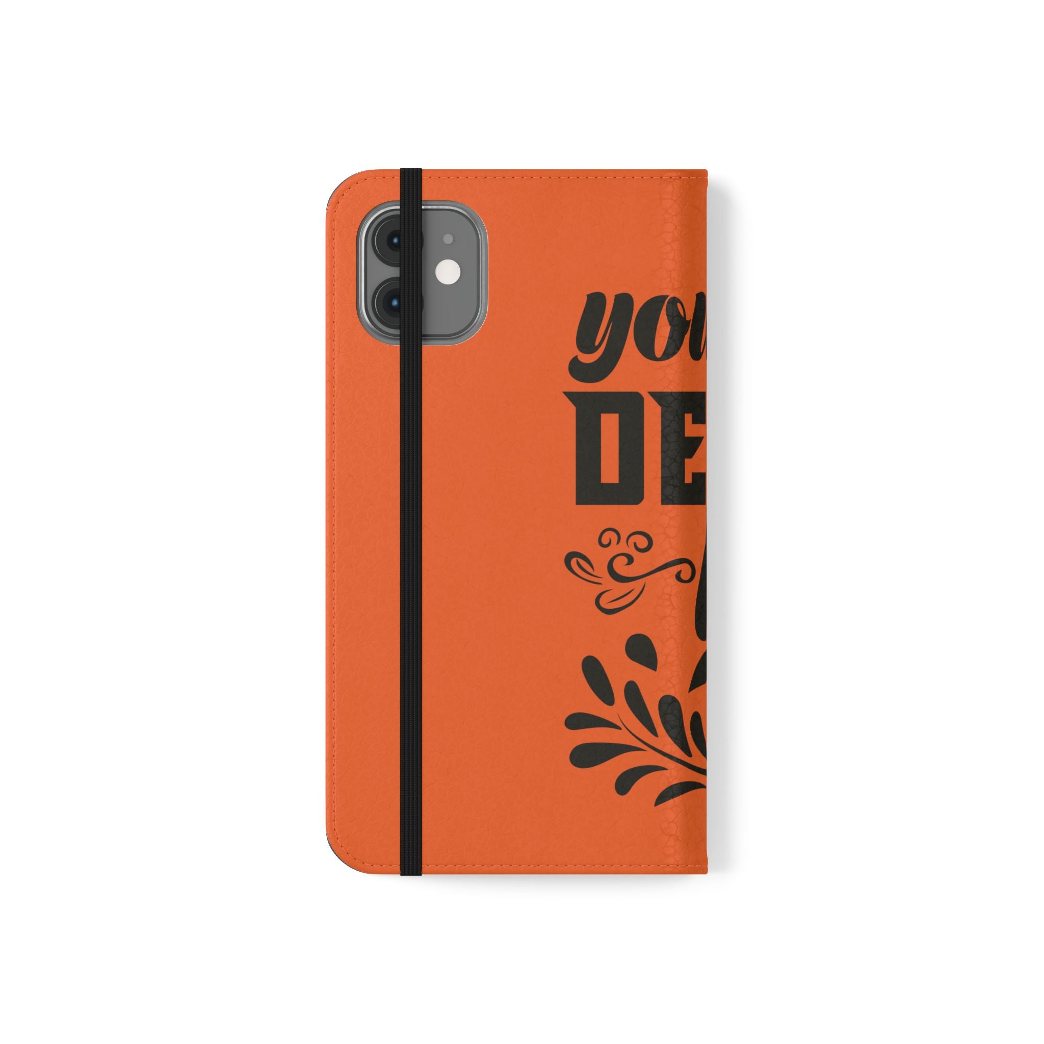 Customizable Flip Folio Phone Case With Card Slots Stand And Elastic Strap