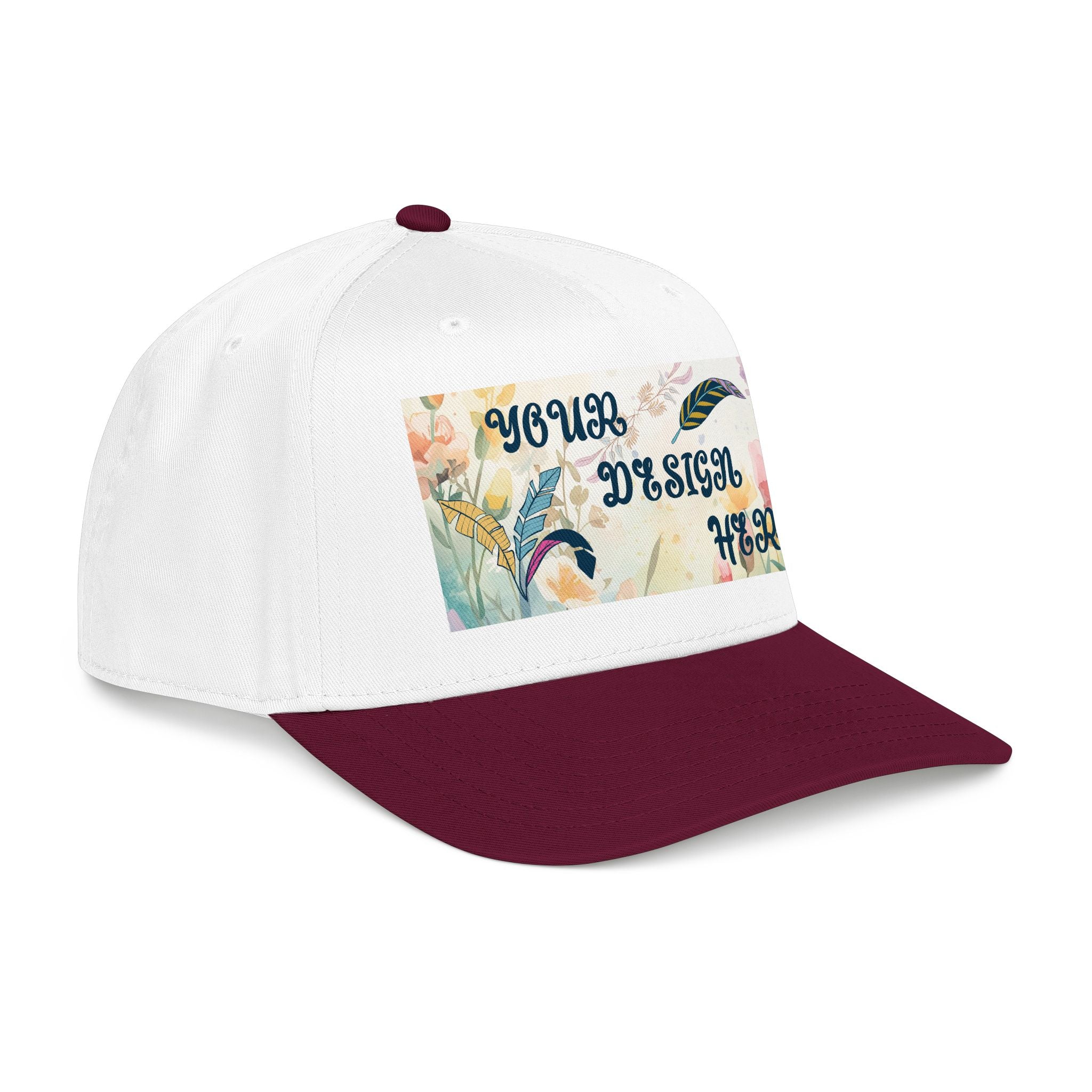 Customizable OTTO 31-069 Mid Profile 5 Panel Baseball Cap