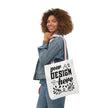 Customizable Canvas Tote Bag With 5 Color Strap Options All Over Print