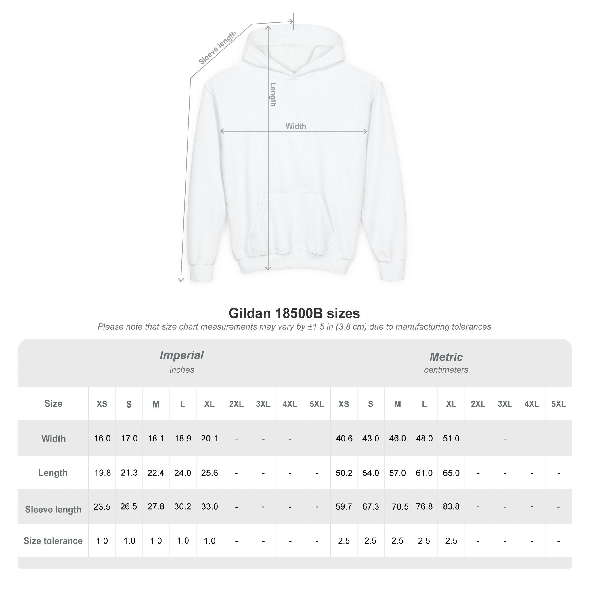 Gildan 18500B Unisex Youth Hoodie 