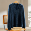 Nameria Womens Cashmere V Neck Sweater Pullover Long Sleeve