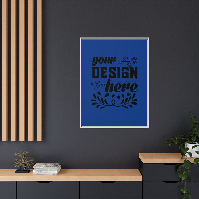 Customizable Framed Matte Canvas Print with Pinewood Frame Sawtooth Hanger